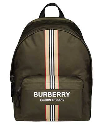 Burberry Logo And Icon Stripe Print Econyl®  Backpack In Green