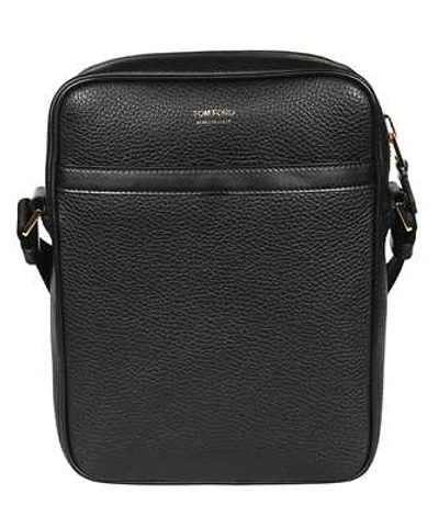 Tom Ford Full-grain Leather Messenger Bag In Black
