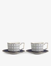 Wedgwood Renaissance Gold Fine Bone China Cups And Saucers Set Of Two
