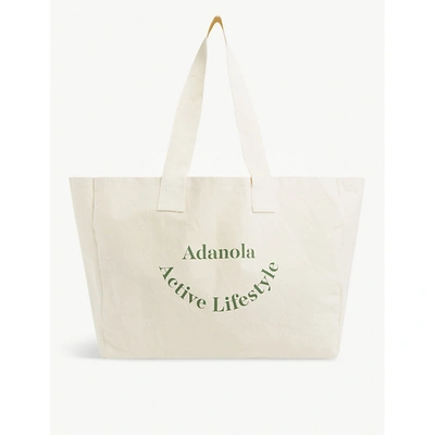 Adanola Active Lifestyle Canvas Tote Bag In Cream Green