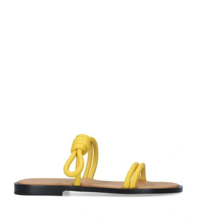 Loewe Leather Flamenco Sandals 15 In Yellow