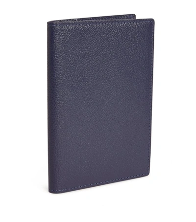 Ettinger Leather Capra Passport Case In Blue