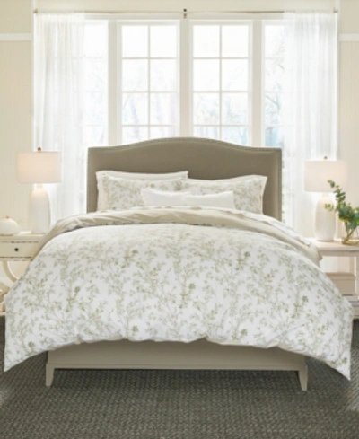 Laura Ashley Lindy Cotton Reversible 2-pc. Duvet Cover Set, Twin In Light Green