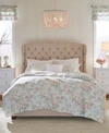Laura Ashley Madelynn Cotton Reversible 2 Piece Duvet Cover Set, Twin In Duck Egg