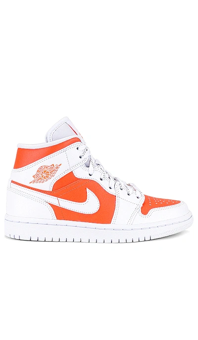 Jordan Air  1 Mid Se Sneakers In Bright Citrus & White