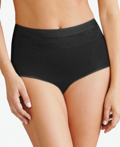 Bali Women's Beautifully Confident Brief Period Underwear With Light Leak Protection Dfllb1 In Black