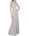 JS COLLECTIONS METALLIC EMBELLISHED A-LINE GOWN