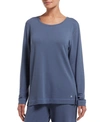 HUE PLUS SIZE SOLID LONG SLEEVE LOUNGE T-SHIRT