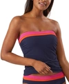 TOMMY BAHAMA ISLAND CAYS COLORBLOCKED TUMMY-CONTROL BANDEAU TANKINI TOP WOMEN'S SWIMSUIT