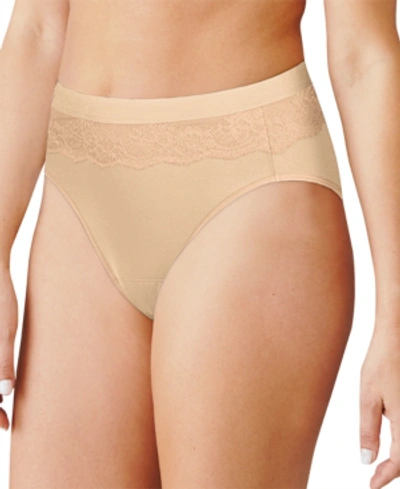 Bali Women's Light Leak Protection Hi-cut Brief Period Underwear Dfllh1 In Soft Taupe (nude 4)