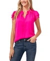 Cece Flutter Sleeve Top In Garden Ros