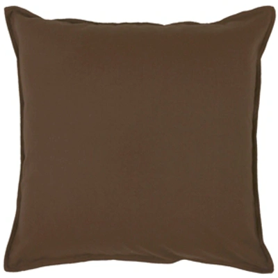 Rizzy Home Solid Polyester Filled Decorative Pillow, 20" X 20" In Brown