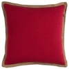 RIZZY HOME JUTE TRIM SOLID POLYESTER FILLED DECORATIVE PILLOW, 22" X 22"