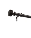 EXCLUSIVE HOME DUKE 1" CURTAIN ROD AND COORDINATING FINIAL SET, ADJUSTABLE 66"-120"