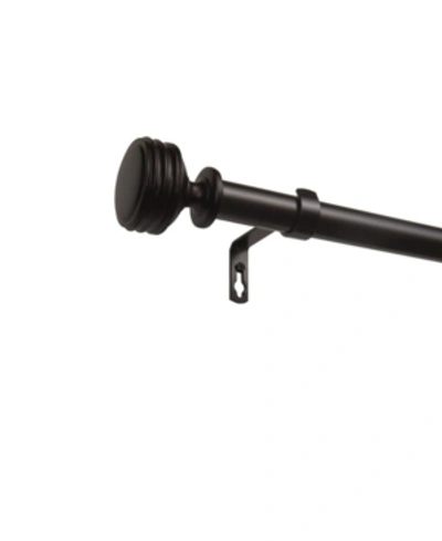 Exclusive Home Duke 1" Curtain Rod And Coordinating Finial Set, Adjustable 66"-120" In Brown
