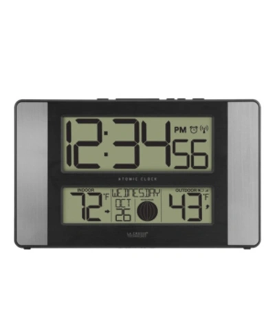 La Crosse Technology Atomic Digital Clock With Indoor And Outdoor Temperature In Silver