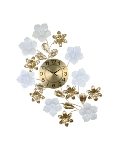 Three Star Wall Clock In Gold