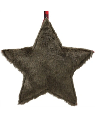 Northlight 11.25" Brown Faux Fur Star Christmas Ornament Decoration
