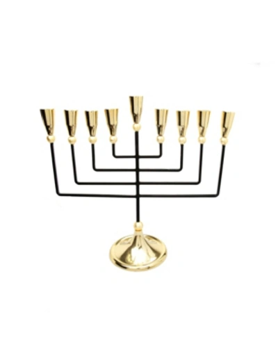 Classic Touch Straight Cut Menorah In Gold