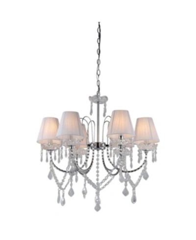 Home Accessories Eros 21" 6-light Indoor Chandelier With Light Kit In Chrome