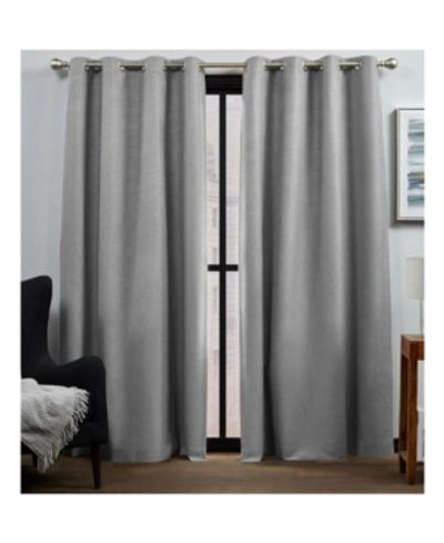 Exclusive Home Curtains Bensen Blackout Grommet Top Curtain Panel Pair, 52" X 96", Set Of 2 In Dark Gray