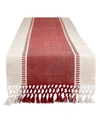 Design Imports Barn Dobby Stripe Table Runner, 13" X 108" In Red