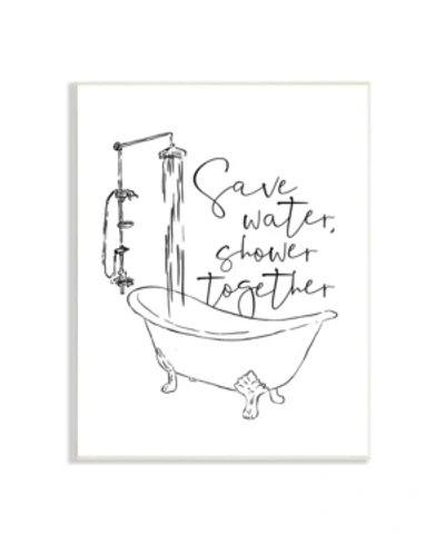 Stupell Industries Shower Together Funny Ink Drawing Bathroom Design Wall Plaque Art, 10" X 15" In Multi-color