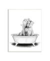 Stupell Industries Elephant In A Tub Funny Animal Bathroom Drawing Wall Plaque Art, 13" X 19" In Multi-color