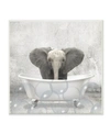 Stupell Industries Baby Elephant Bath Time Cute Animal Design Wall Plaque Art, 12" X 12" In Multi-color