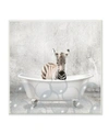 Stupell Industries Baby Zebra Bath Time Cute Animal Design Wall Plaque Art, 12" X 12" In Multi-color