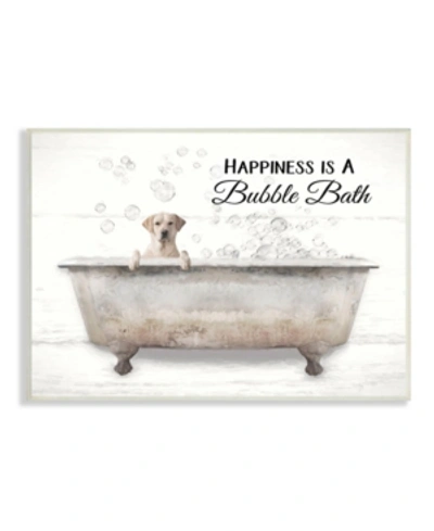 Stupell Industries Happiness Is A Bubble Bath Dog In Tub Word Design Wall Plaque Art, 10" X 15" In Multi-color