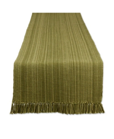 Design Imports Variegated Fringe Table Runner In Green