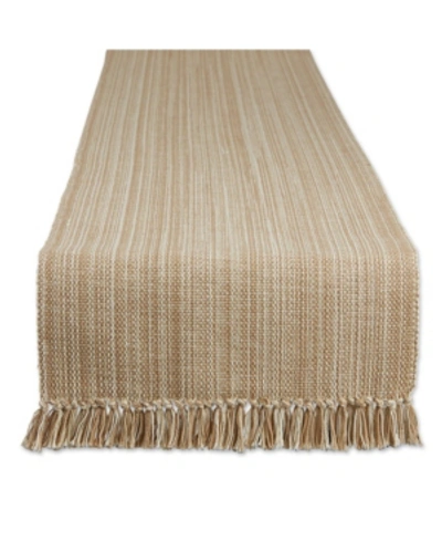 Design Imports Variegated Fringe Table Runner In Taupe