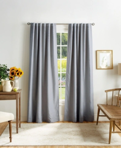 Martha Stewart Collection Bedford Plaid Backtab Blackout Curtain Panel Set, 95", Created For Macy's In Gray