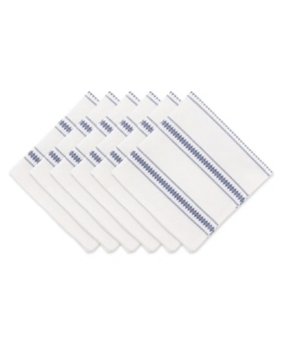 Design Imports Zig Dobby Stripe Napkin, Set Of 6 In Blue