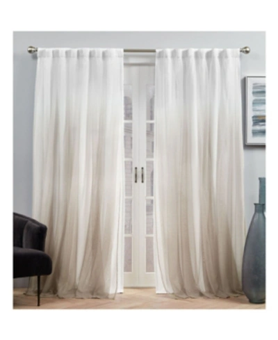 Exclusive Home Curtains Crescendo Lined Blackout Hidden Tab Curtain Panel Pair, 54" X 84", Set Of 2 In Beige