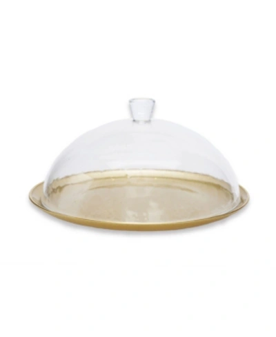 Classic Touch 12" Cake Plate With Glass Dome In Gold-tone