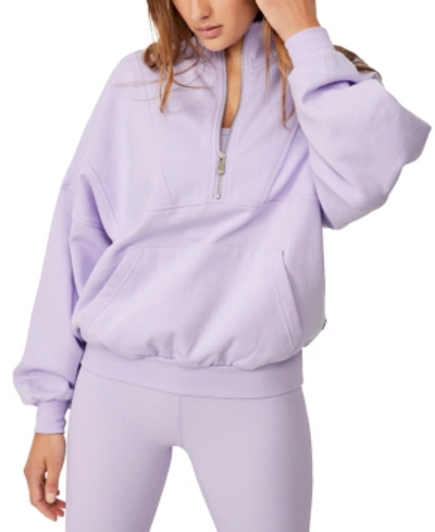 COTTON ON WOMEN'S LIFESTYLE HALF ZIP FLEECE TOP 
