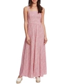 1.state Ditsy Tie Back Maxi Dress In Passion Pink