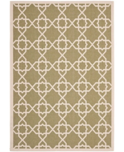 Safavieh Courtyard Cy6032 Green And Beige 4' X 5'7" Outdoor Area Rug