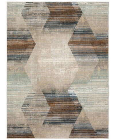 Karastan Epiphany Precarious Stria 5'3" X 7'10" Area Rug In Silver