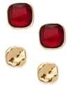 STYLE & CO 2-PC. SET COLORED STONE SQUARE STUD EARRINGS, CREATED FOR MACY'S