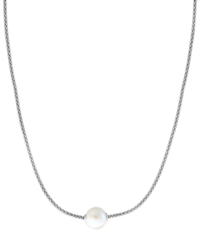 Effy Collection Effy White Cultured Freshwater Pearl Pendant Necklace In Sterling Silver, 16" + 2" Extender (also Av