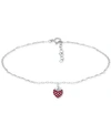 Giani Bernini Lab-created Ruby Strawberry Cluster Ankle Bracelet In Sterling Silver, Created For Macy's In Sterling Silver
