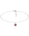Giani Bernini Lab-created Ruby Apple Cluster Ankle Bracelet In Sterling Silver, Created For Macy's In Sterling Silver