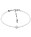 Giani Bernini Cubic Zirconia Bezel Cord Ankle Bracelet In Sterling Silver, Created For Macys In White