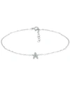 Giani Bernini Cubic Zirconia Initial Ankle Bracelet In Sterling Silver, Created For Macys In Sterling Silver A