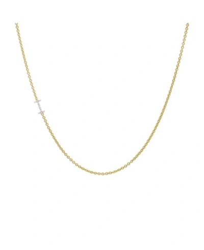 Zoe Lev Diamond Asymmetrical Initial 14k Yellow Gold Necklace In Gold-i