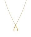 Zoe Lev 14k Yellow Gold Wishbone Pendant Necklace, 18 In Gold