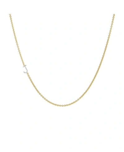Zoe Lev Diamond Asymmetrical Initial 14k Yellow Gold Necklace In Gold-j